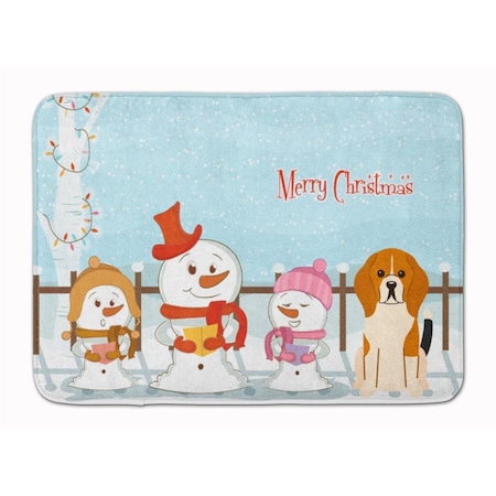 Carolines Treasures Merry Christmas Beagle Tricolor Machine Washable Memory Foam Mat BB2371RUG